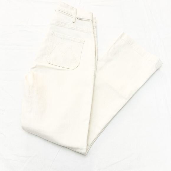 Mother Superior The Hustler Patch Pocket Flood Natural Cream Denim Jeans Size 25 - Picture 10 of 10